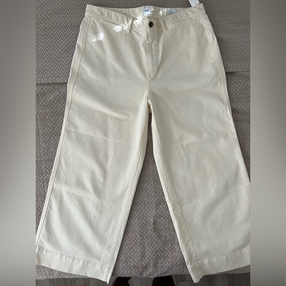 GAP Cream Wide Leg Pants